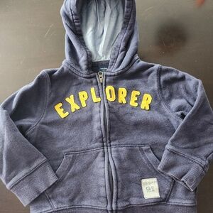 GAP Kids Explorer Hoodie - Dark Gray with Yellow Letters